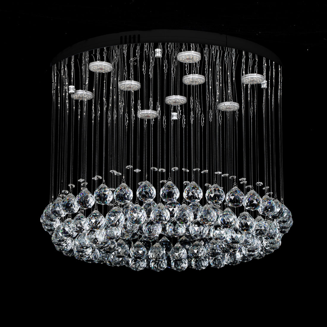 Candelabru LED cu cristale, 600×600×430 mm, 45W, 4000K, 6005-9