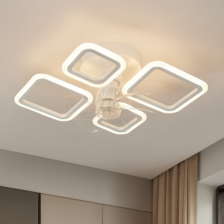 Lustra LED cu telecomanda – 72W, 640×495×125 mm, Alb, 3000–6500K (26251/2+2)
