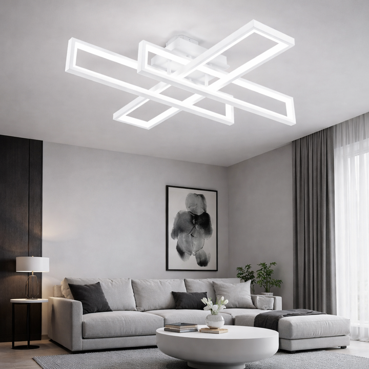 Lustra LED cu telecomanda, 164W, 3000-6500K, Telecomanda Inclusa, Alb, Model L77283/3
