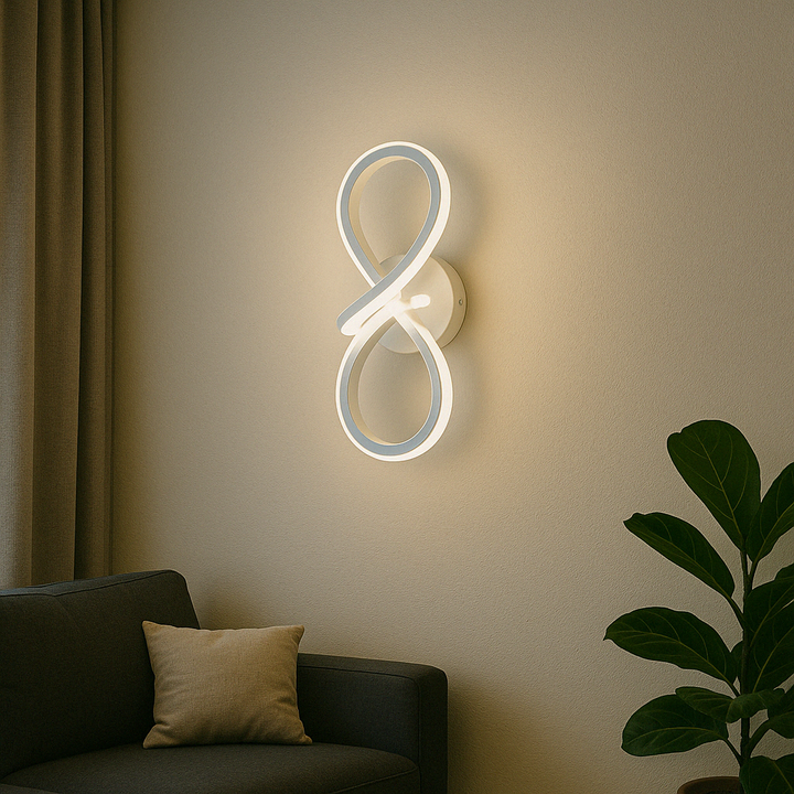 Aplica LED de Perete, Design Modern Infinit, 40W, 300×110×130 mm, Lumină Reglabilă 3000K–6500K
