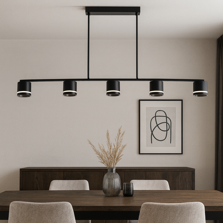 Pendul LED negru 59203/5BM – 5 becuri GX53, 3000-6500K