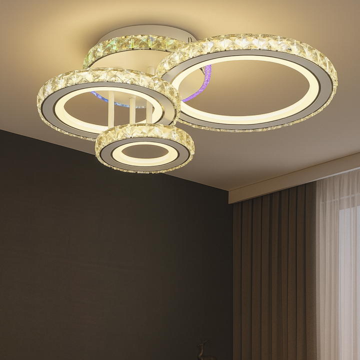Lustra LED 134W cu telecomandă, 545x445x160 mm, lumină reglabilă 3000–6500K – model 19375/4WH