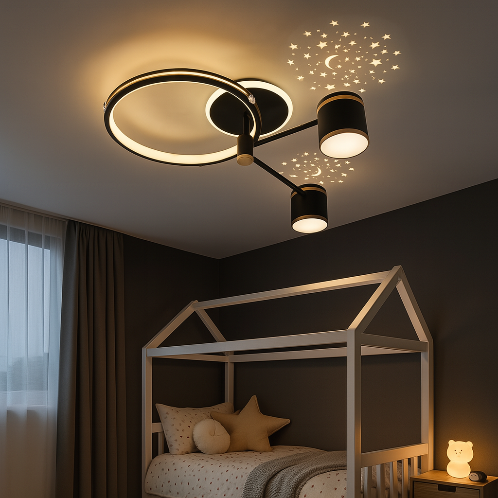 Lustră LED 50cm 80W Modernă cu 3 Tipuri de Lumină și Telecomandă – Model 9232/4