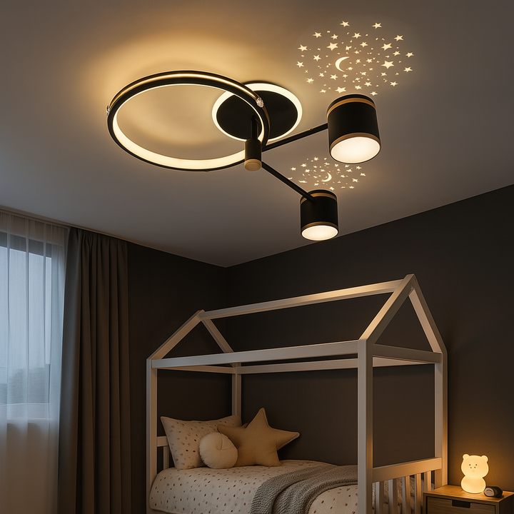 Lustră LED 50cm 80W Modernă cu 3 Tipuri de Lumină și Telecomandă – Model 9232/4