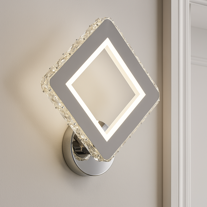 Aplica LED Perete Cristal 34W, Lumina Reglabila 3500-6500K, Design Modern Romboidal – Model 2881