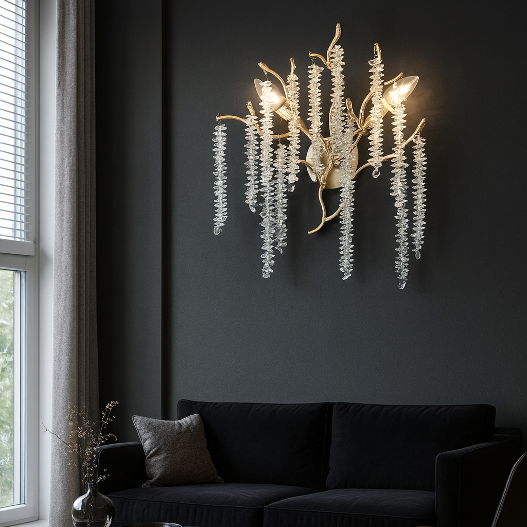 Aplica LED cu cristale K9, 2 surse E14, Ø30 cm, 27095/2, finisaj auriu