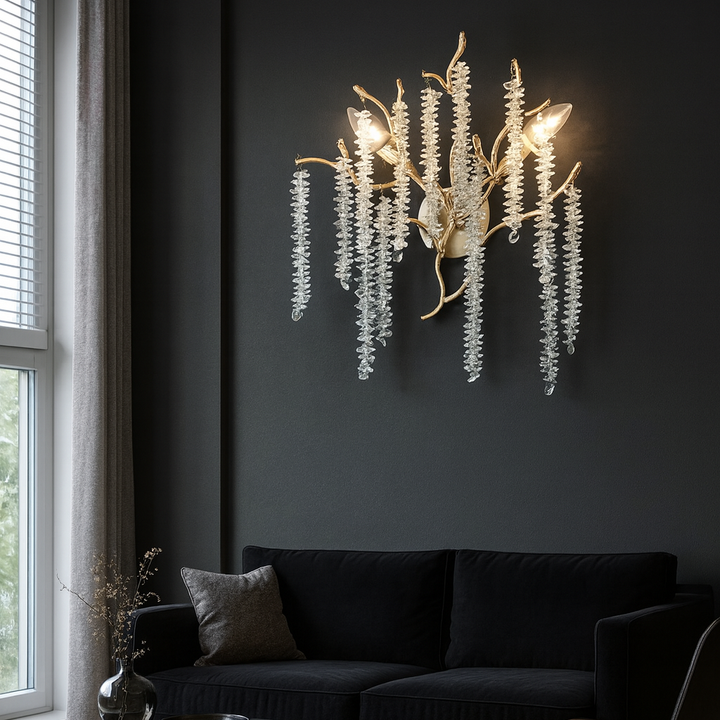 Aplica LED cu cristale K9, 2 surse E14, Ø30 cm, 27095/2, finisaj auriu