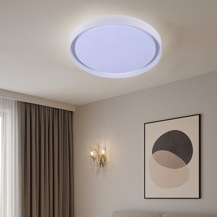 Plafoniera LED rotunda, Ø460 mm, 96W, 3000K+6500K, ML-005/460WH