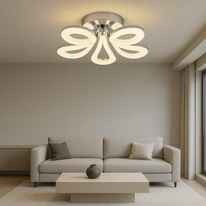Lustra LED cu telecomandă, 500×500×170 mm, 100W, 3300K–6500K, finisaj modern, K2516/5