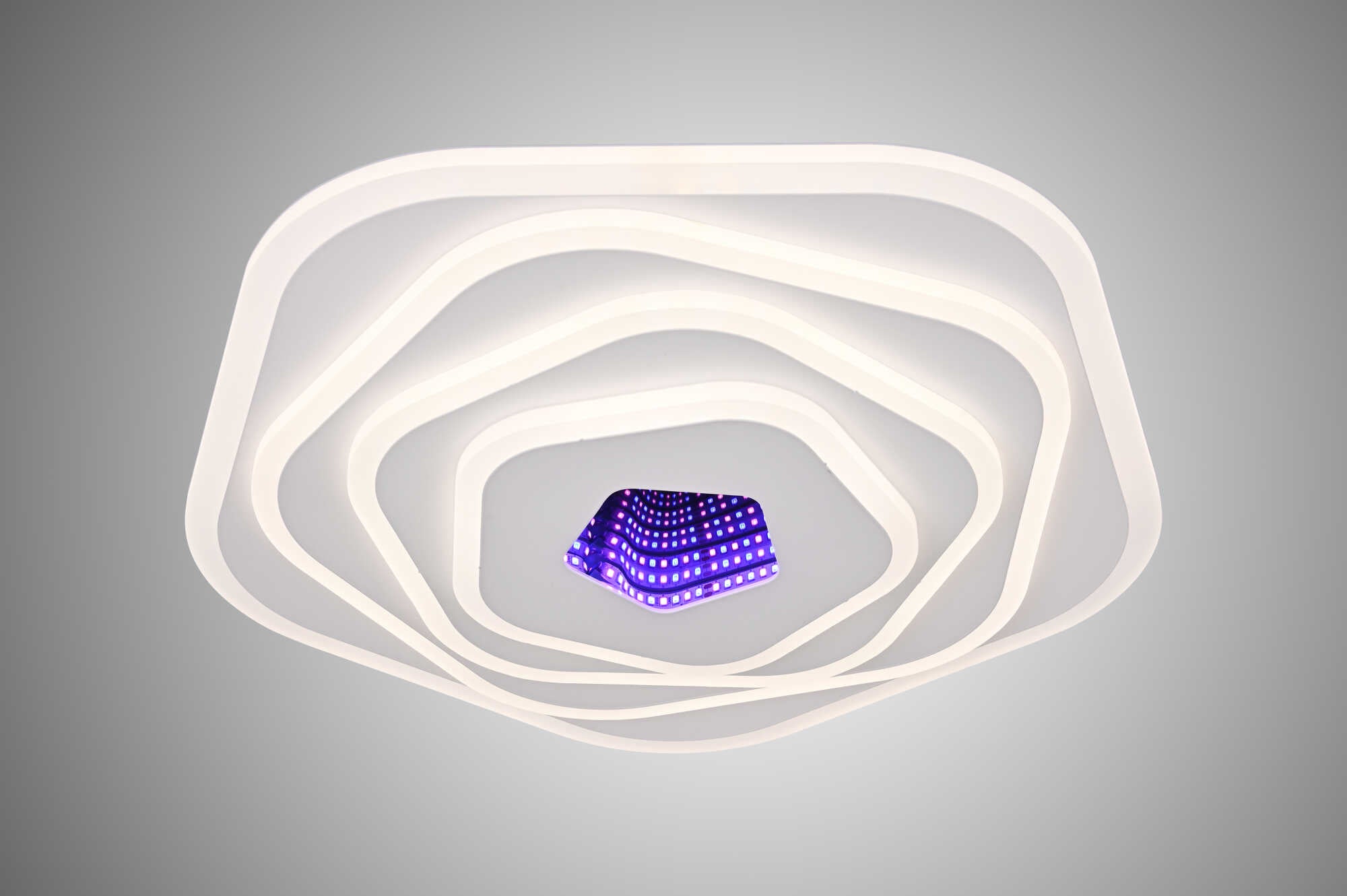 Plafoniera LED cu telecomanda, 94W, lumină reglabilă 3000K–6500K, Ø400×H75 mm, design rotund compact DZ6