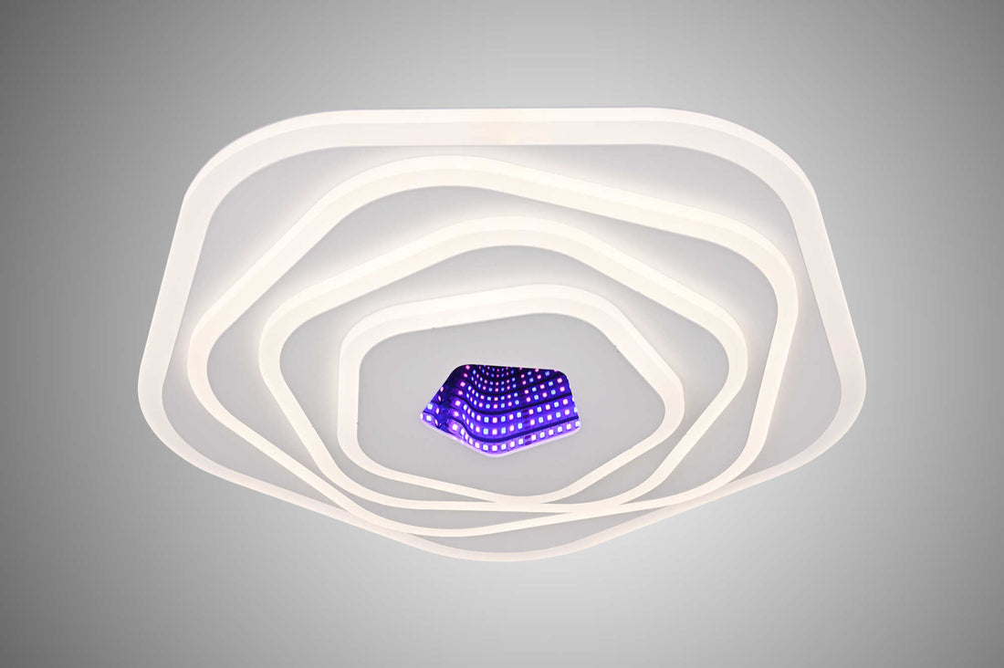 Plafoniera LED cu telecomanda, 94W, lumină reglabilă 3000K–6500K, Ø400×H75 mm, design rotund compact DZ6