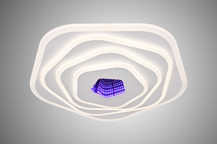Plafoniera LED cu telecomanda, 94W, lumină reglabilă 3000K–6500K, Ø400×H75 mm, design rotund compact DZ6