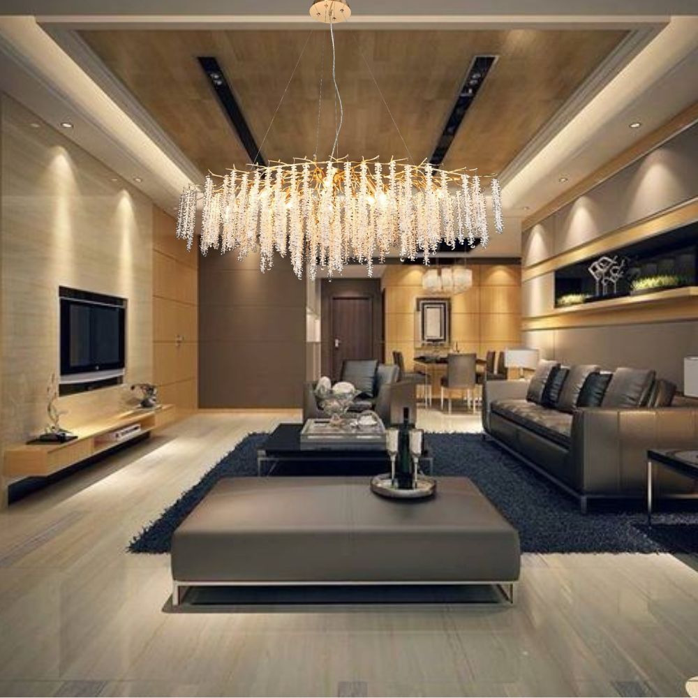 CANDELABRU DECORATIV CU 10 BECURI E14 – MODEL 27095/1200+550 OG+FGD