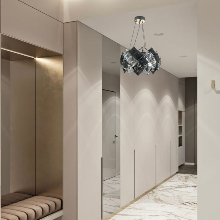 Candelabru modern cu 4 becuri E27 – Model 89005/400CR, Ø400 mm, finisaj cromat