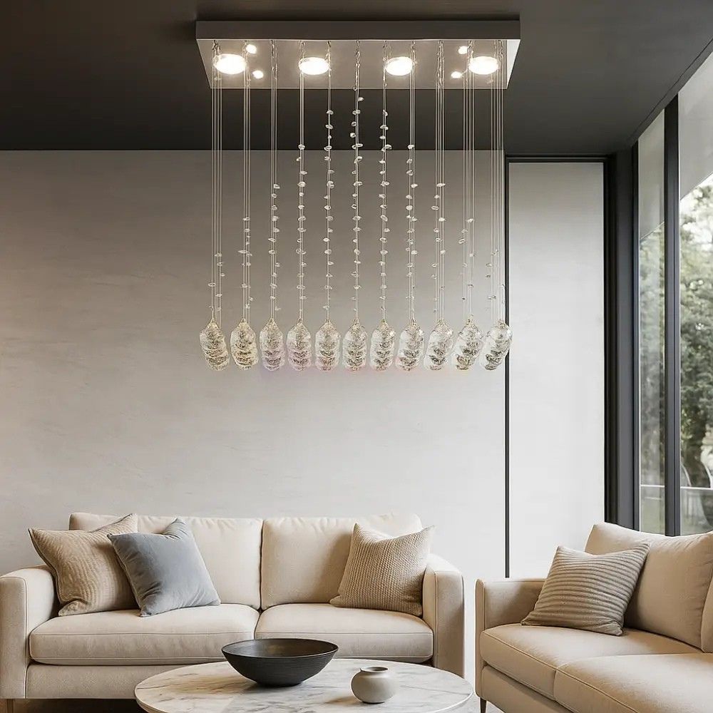 Candelabru LED cu cristale, 600×200×600 mm, 20W, 4000K, fără telecomandă, 6032-4
