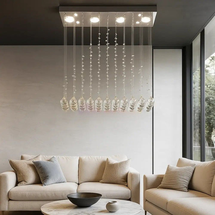 Candelabru LED cu cristale, 600×200×600 mm, 20W, 4000K, fără telecomandă, 6032-4