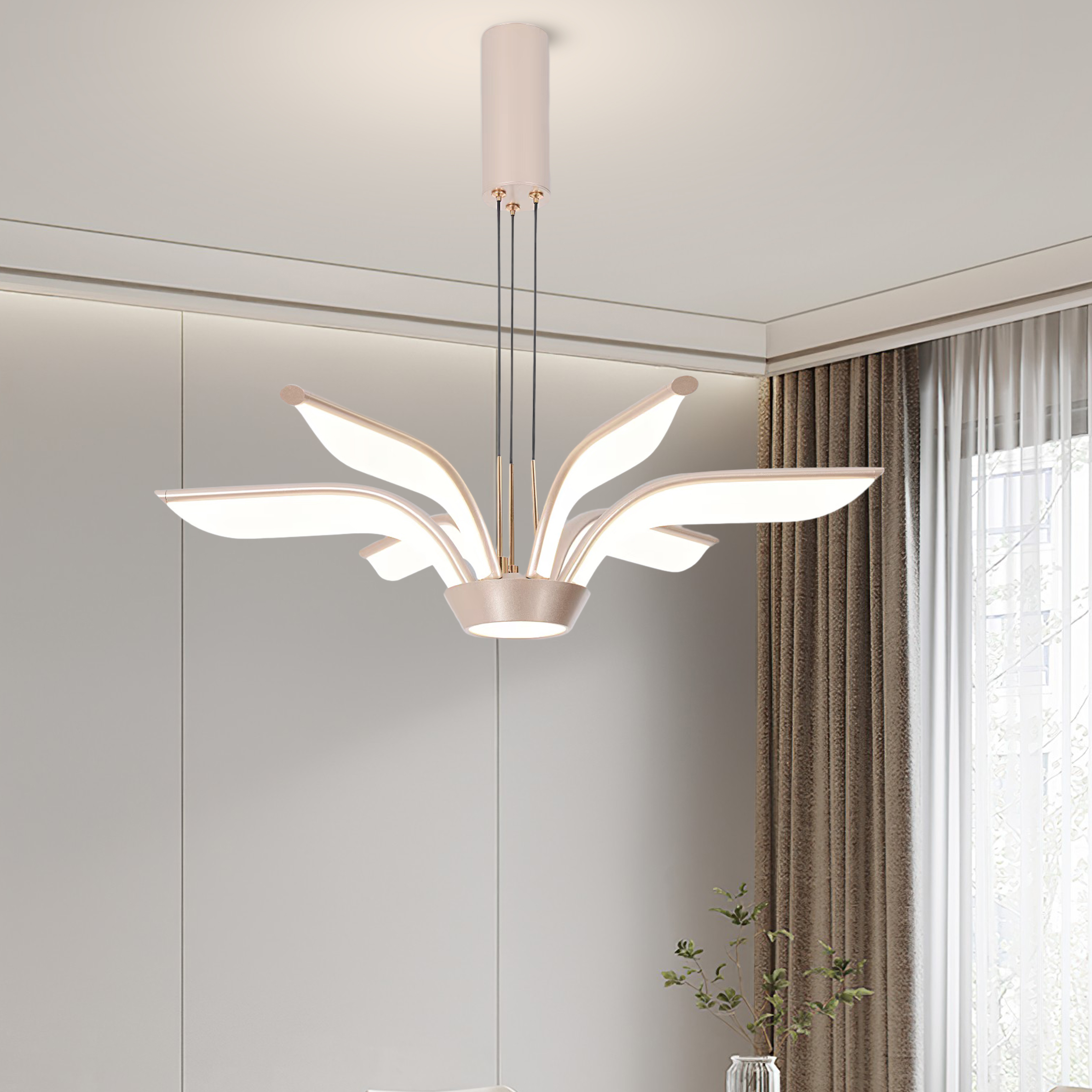 Pendul LED auriu F2810/6X GD – 72W, 3300K-6500K, telecomandă inclusă