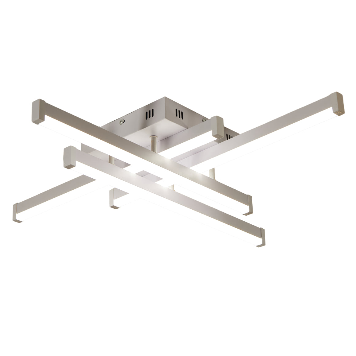 Lustra LED cu telecomandă, 650×650×110 mm, 80W, 3300K–6500K, finisaj alb, F2825-4 WT