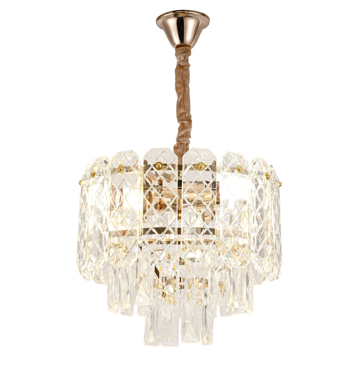 Candelabru modern cu 3 becuri E27 – Model H98046/300FG, Ø300 mm, finisaj auriu