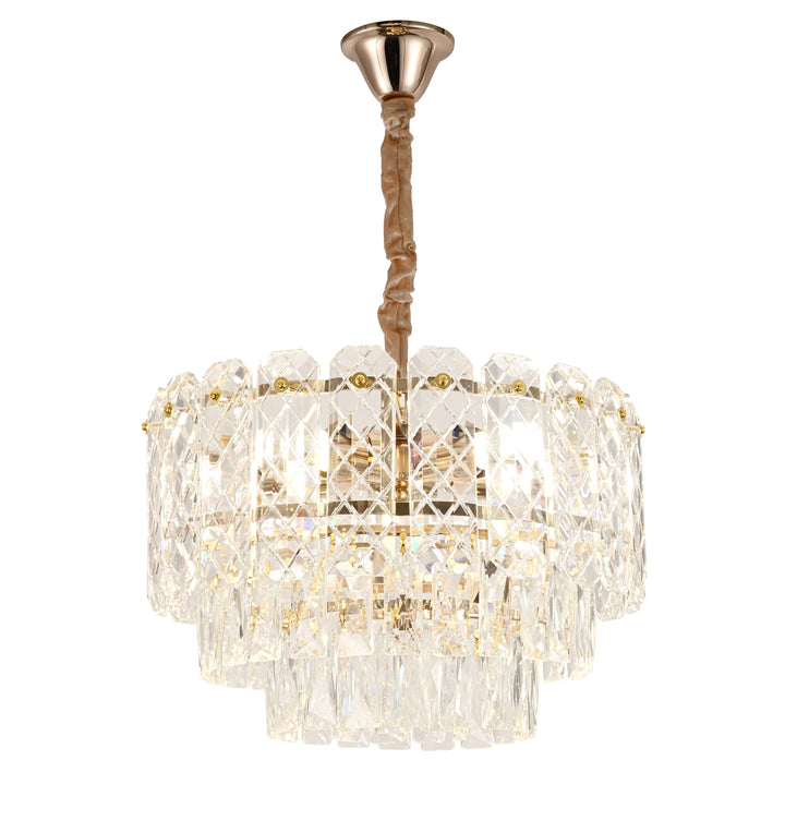 Candelabru decorativ cu 5 becuri E27 – Model H98046/400FG, Ø400 mm, finisaj auriu