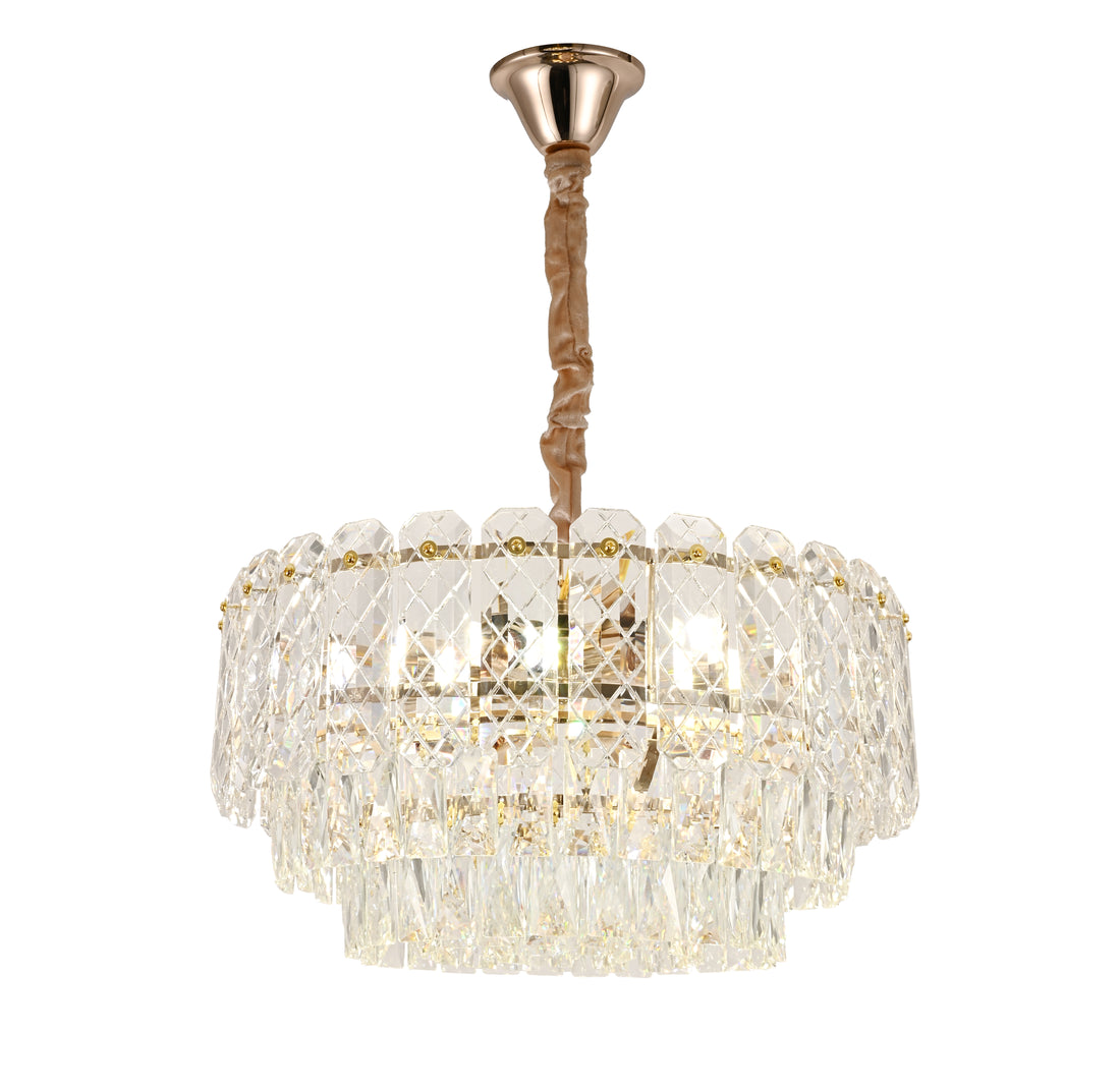 Candelabru cu 6 becuri E27 – Model H98046/500FG, Ø500 mm, finisaj auriu elegant