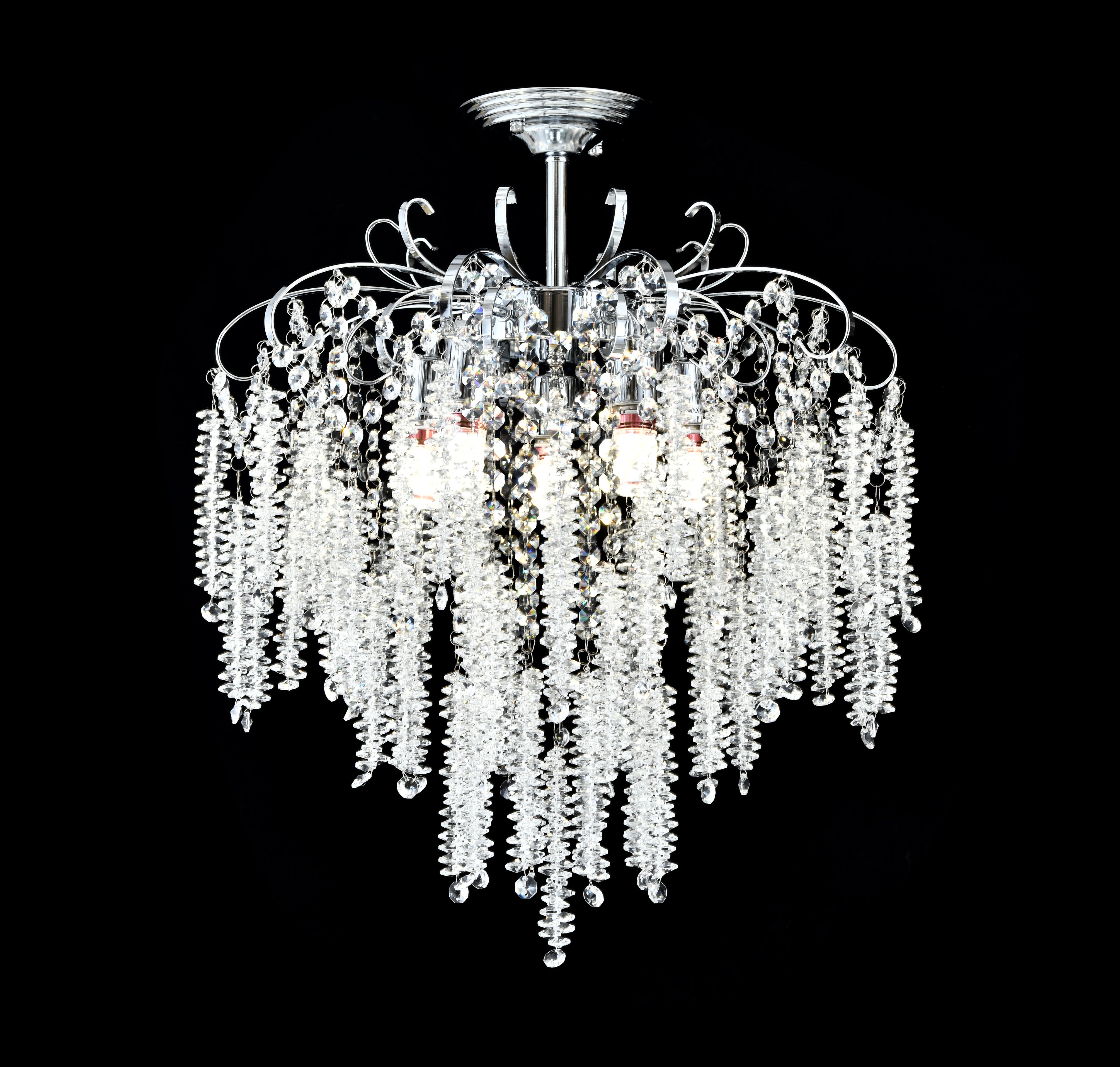 Candelabru elegant cu cristale, Ø470×H420 mm, 5 becuri E27 max 60W, H98194-5 TB