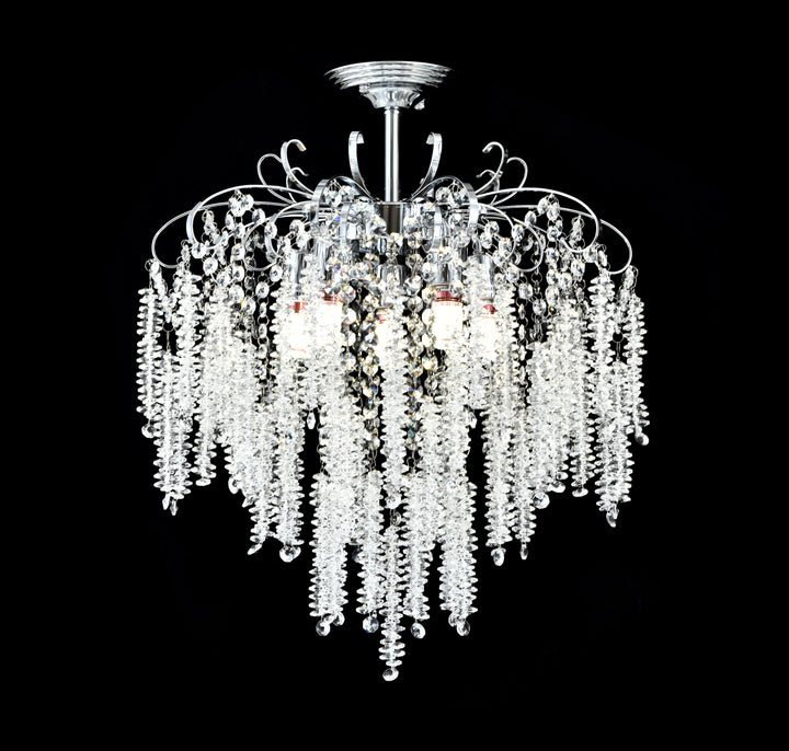 Candelabru elegant cu cristale, Ø470×H420 mm, 5 becuri E27 max 60W, H98194-5 TB