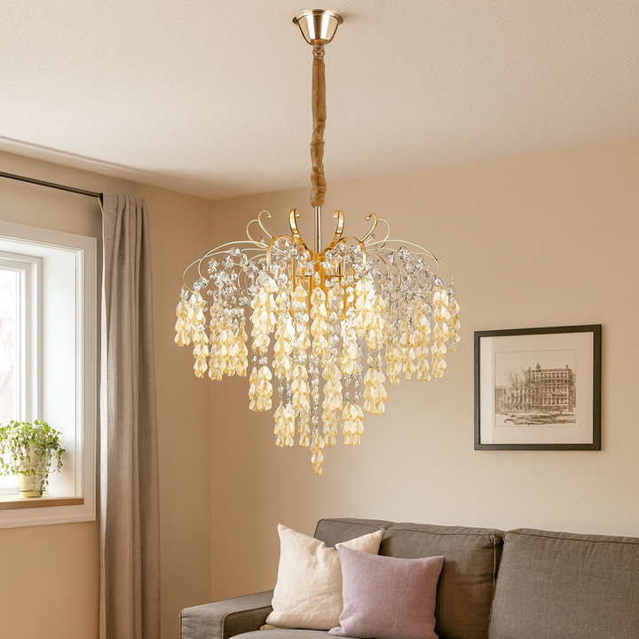 Candelabru elegant cu aspect de frunze, Ø470×H420 mm, E27 max 60W×5, H98195-5 TB