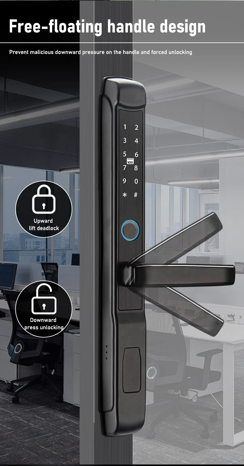 Incuietoare inteligenta Neumann NovaLock – Deblocare cu card, amprentă, PIN și aplicație Tuya