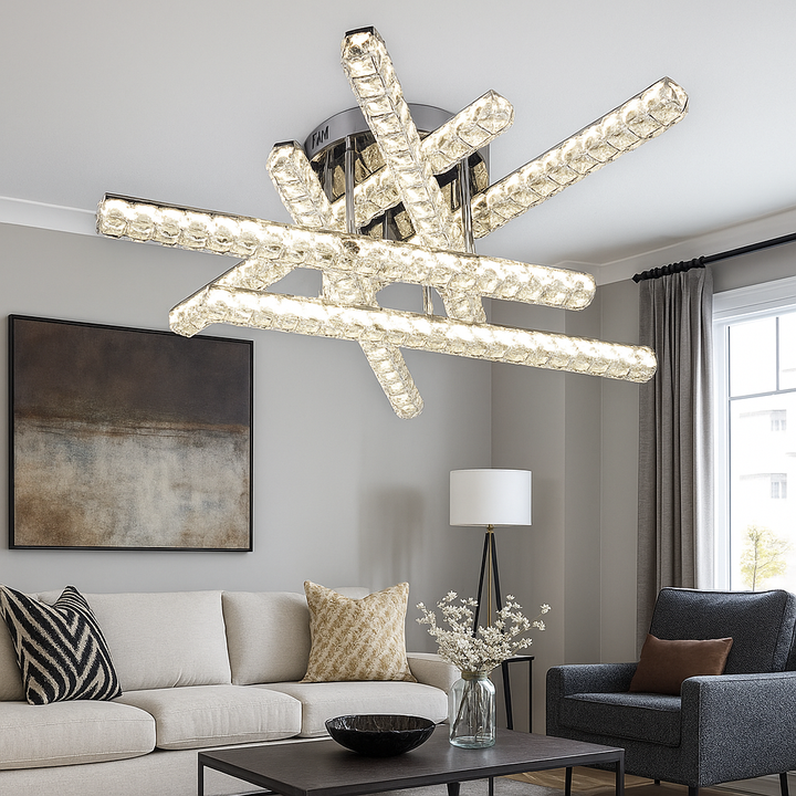 Lustra  LED 630×630×H210 mm, 2x84W, design pătrat modern cu lumină reglabilă și telecomandă