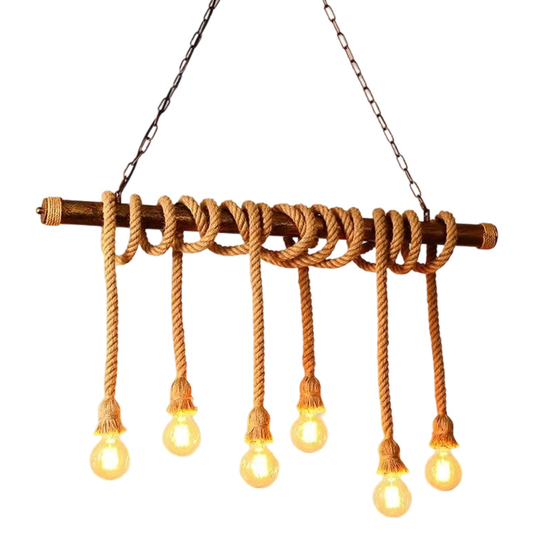 Pendul rustic cu 10 becuri, Ø1000×H500 mm, E27 max 60W, JD-100