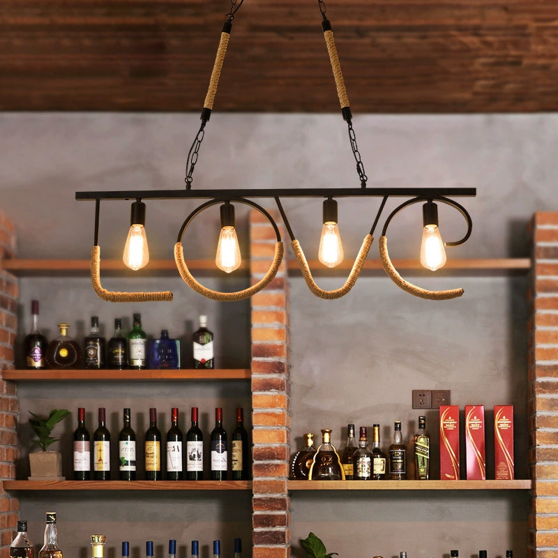 Pendul rustic cu 8 becuri, Ø1000×H290 mm, E27 max 60W, JD-83