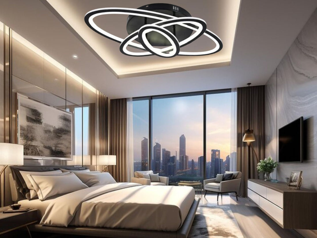 Lustră LED 19082/3 BK CU TELECOMANDA,Lumina Reglabilă 3000K-6500K