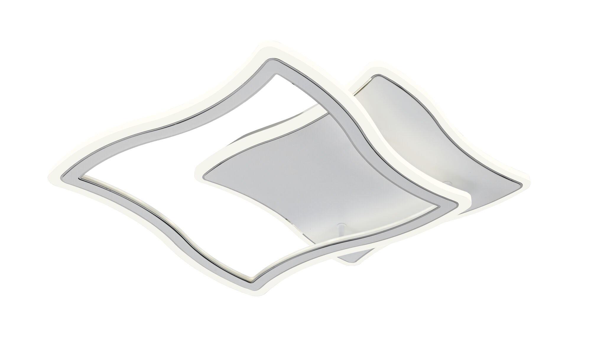 Lustra LED pătrată 88W cu telecomandă, 470x470x70 mm, lumină reglabilă 3000–6500K – model 19455/2B