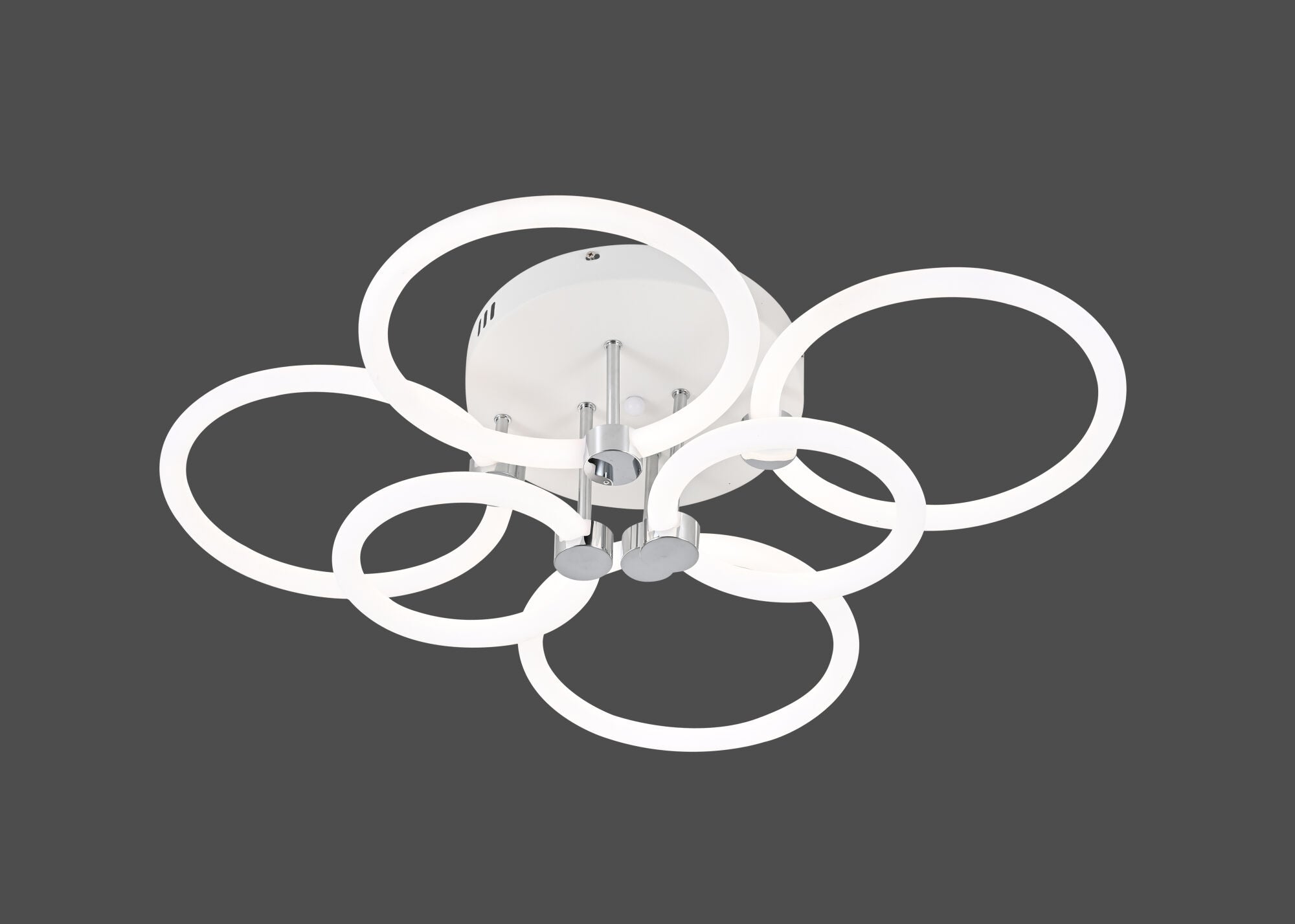 Lustră LED cu design modern și 6 elemente luminoase – Model 26055/4+2 WH+CR