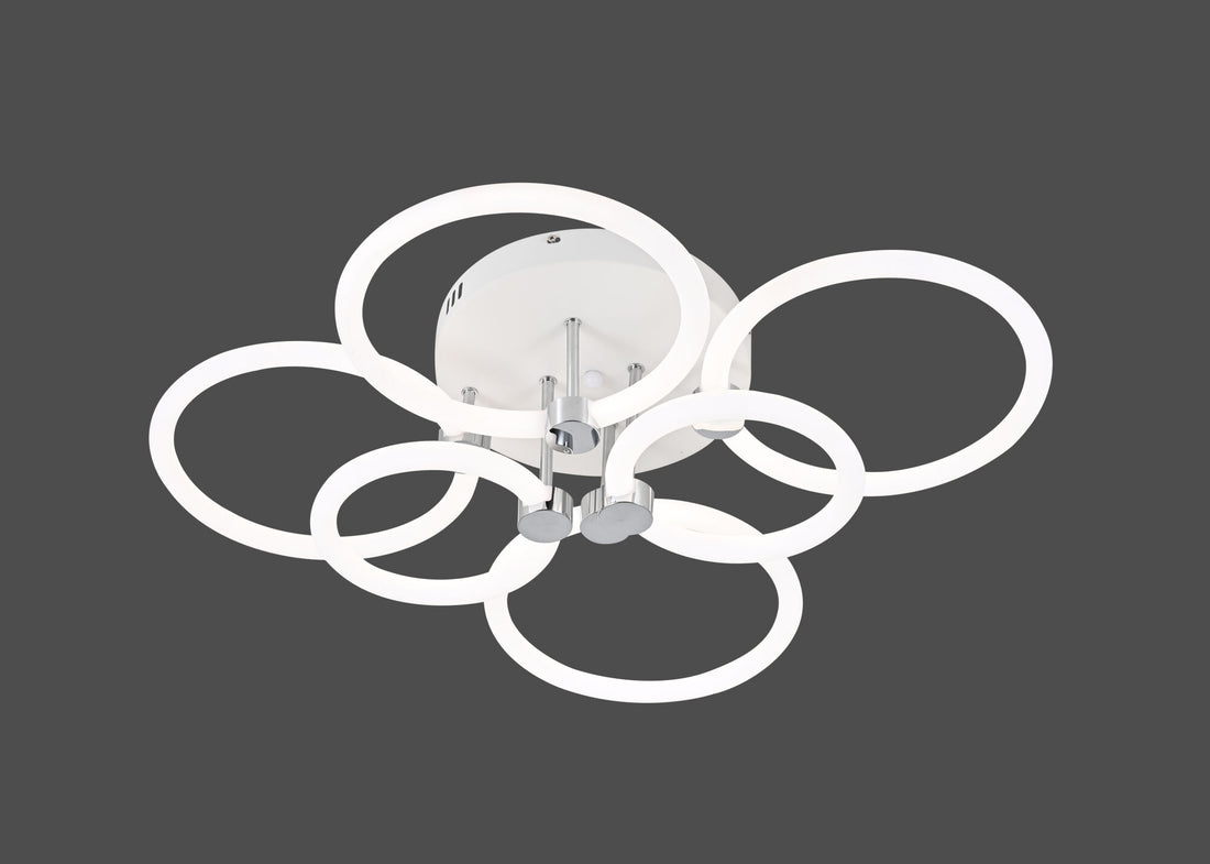 Lustră LED cu design modern și 6 elemente luminoase – Model 26055/4+2 WH+CR