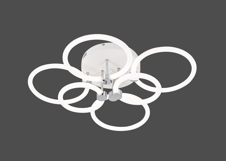 Lustră LED cu design modern și 6 elemente luminoase – Model 26055/4+2 WH+CR