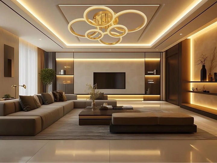 Lustra LED cu telecomandă, Model 26056/2+2+2FGD