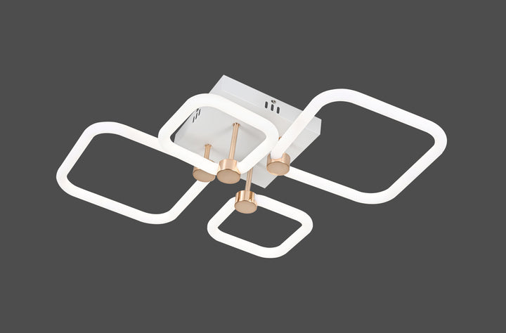 Lustra LED decorativă cu lumină reglabila, Model 26077/2+2FGD+WH