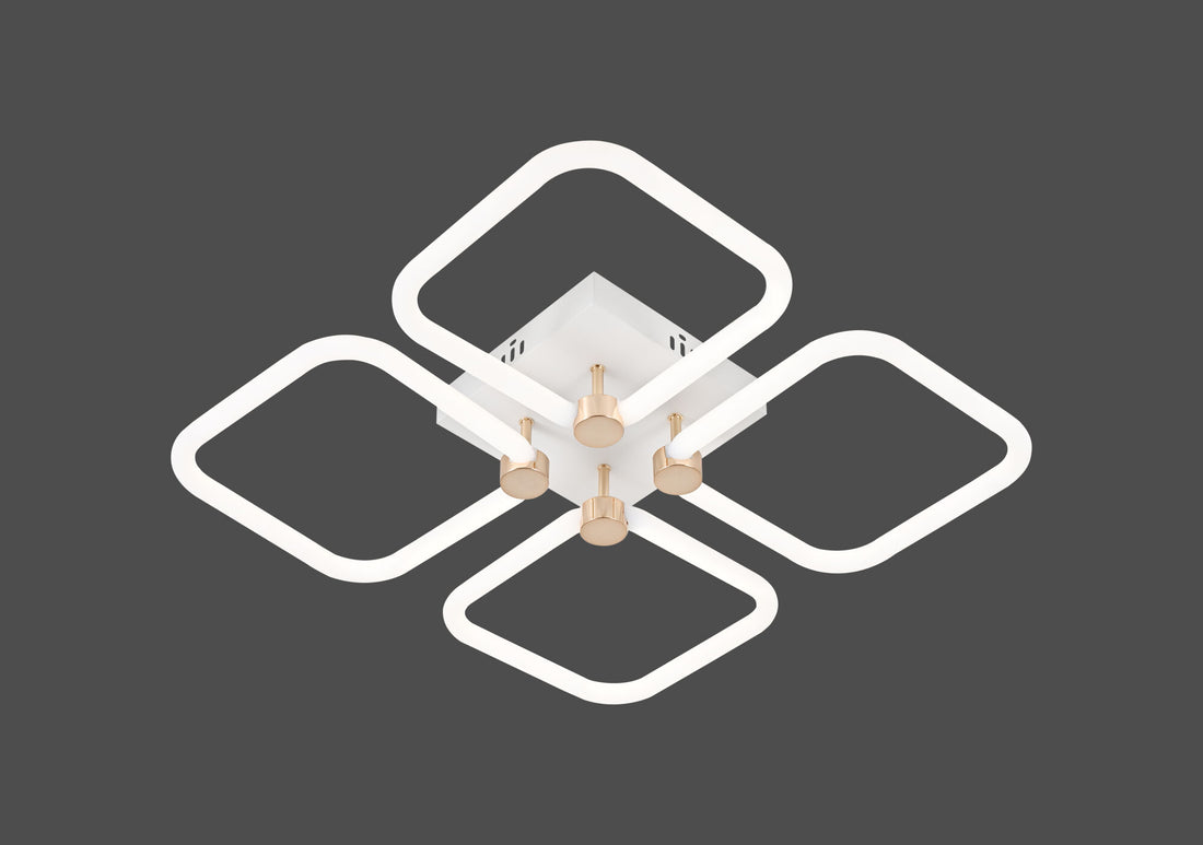 Lustra LED moderna cu design geometric – Model 26077/4FGD+WH