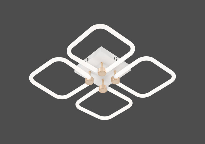 Lustra LED moderna cu design geometric – Model 26077/4FGD+WH