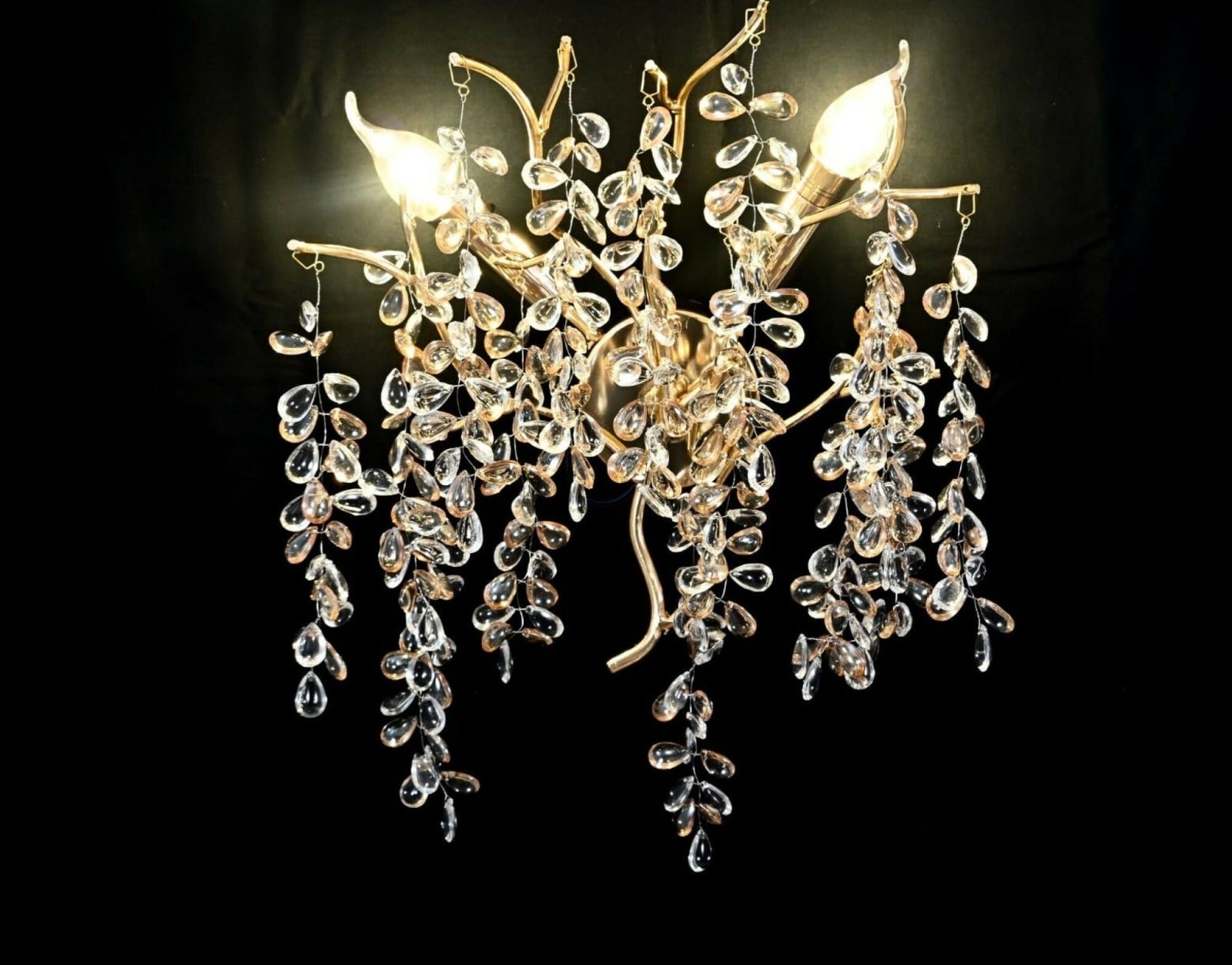 Aplica LED cu cristale K9, 2 surse E14, Ø30 cm, 27096/2, finisaj auriu