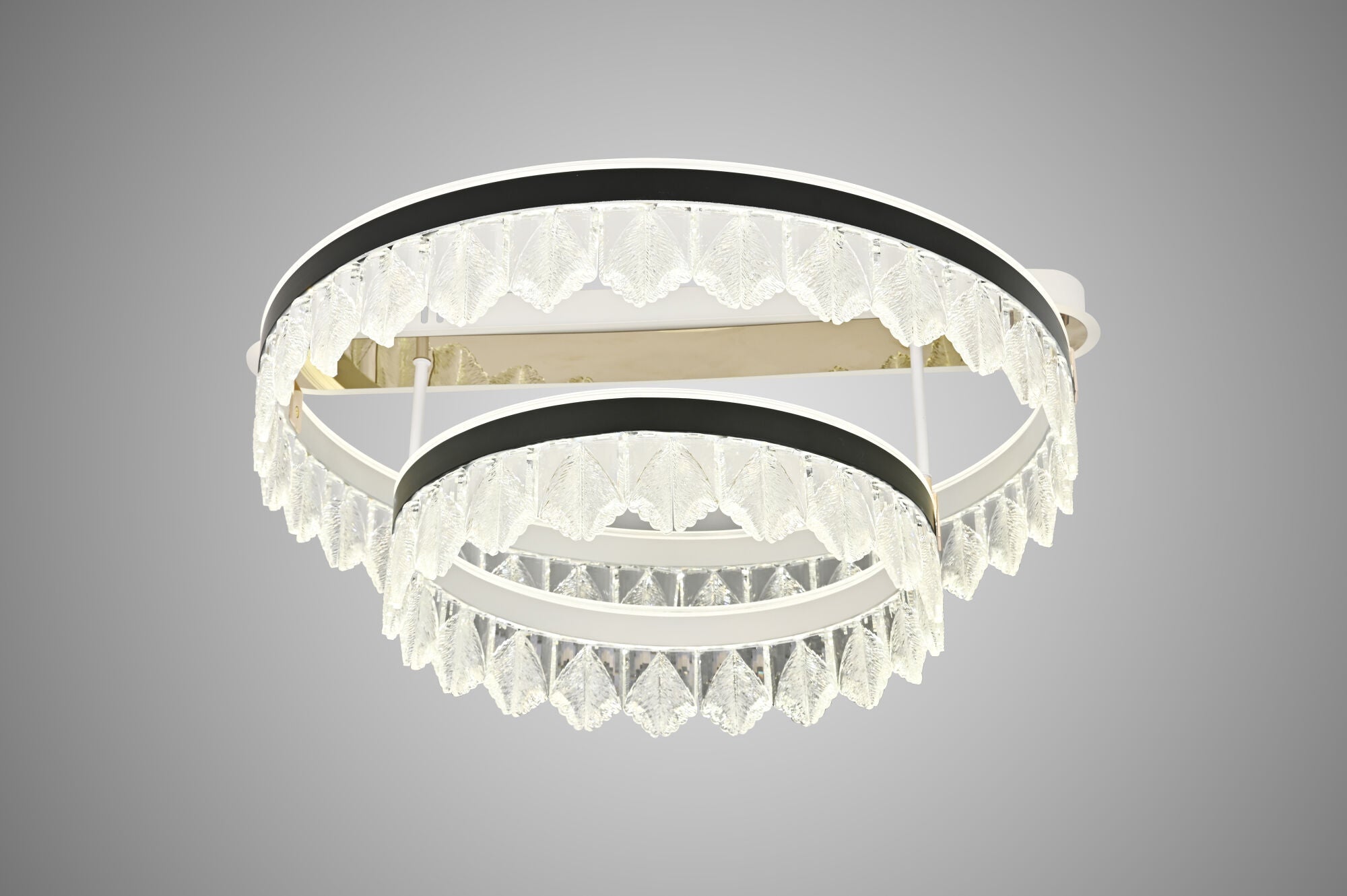 Lustra LED dublă cu design modern – Model 55009/600+400 WH+BK+TIGD