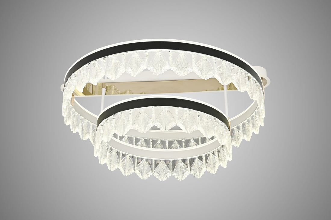 Lustra LED dublă cu design modern – Model 55009/600+400 WH+BK+TIGD