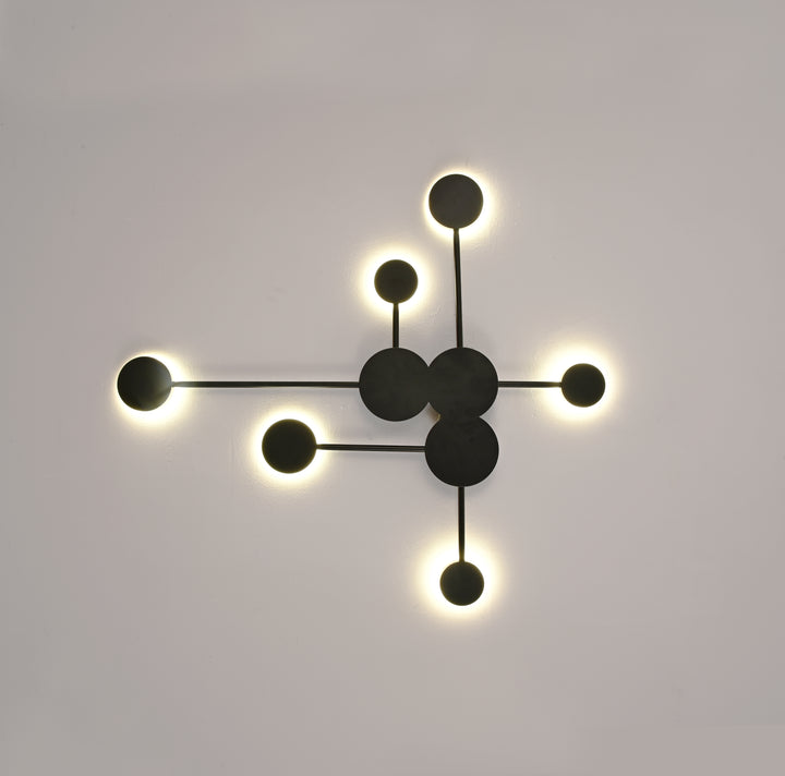 Lustra  LED neagră, design geometric, 36×2W, 860×770×40 mm, L71086/3+3 Black