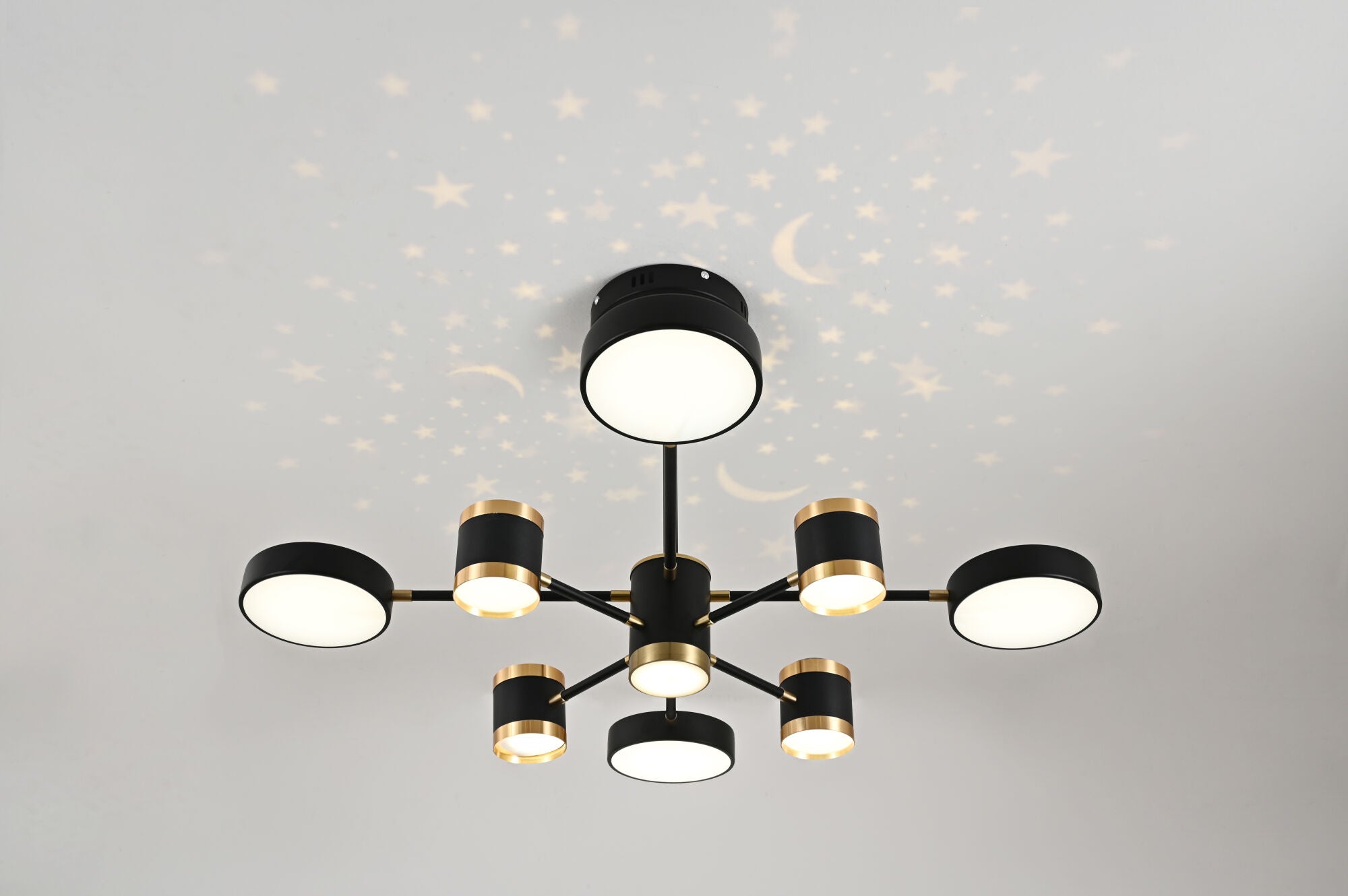 Lustră LED cu proiecție stelară, 162W, Ø900×H450 mm, lumină reglabilă 3000K–6500K, telecomandă inclusă
