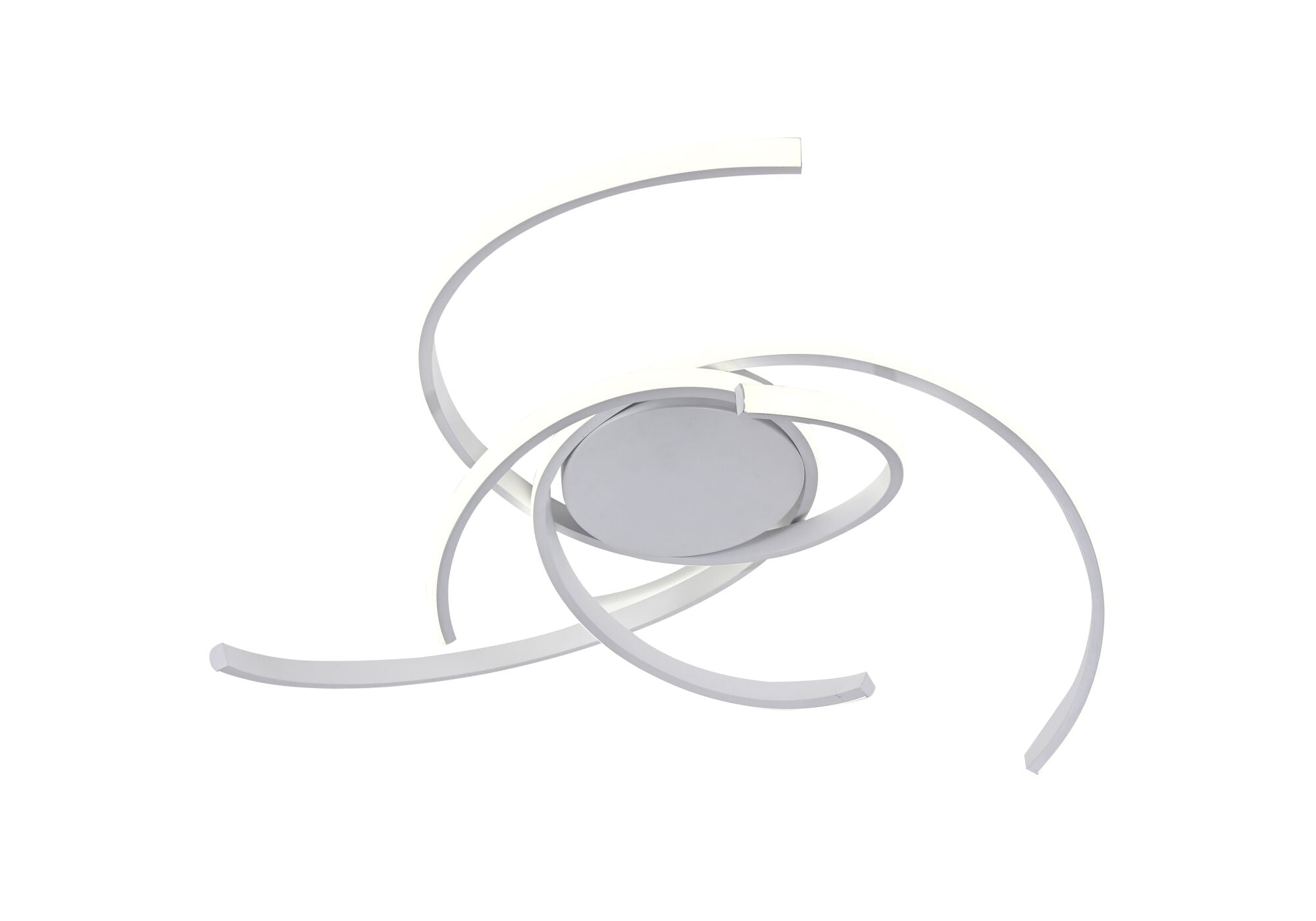 Lustra LED cu design curbat modern, 90W, Ø580×H110 mm, lumina reglabila 3000K–6500K, telecomanda inclusa