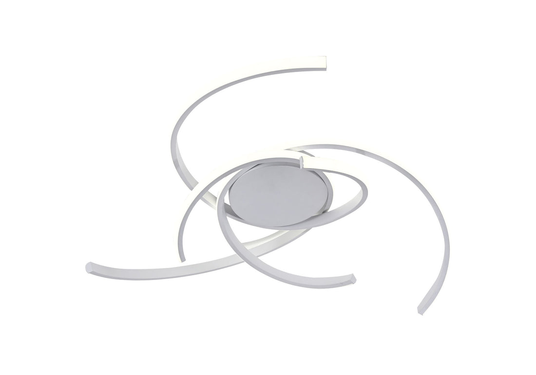 Lustra LED cu design curbat modern, 90W, Ø580×H110 mm, lumina reglabila 3000K–6500K, telecomanda inclusa