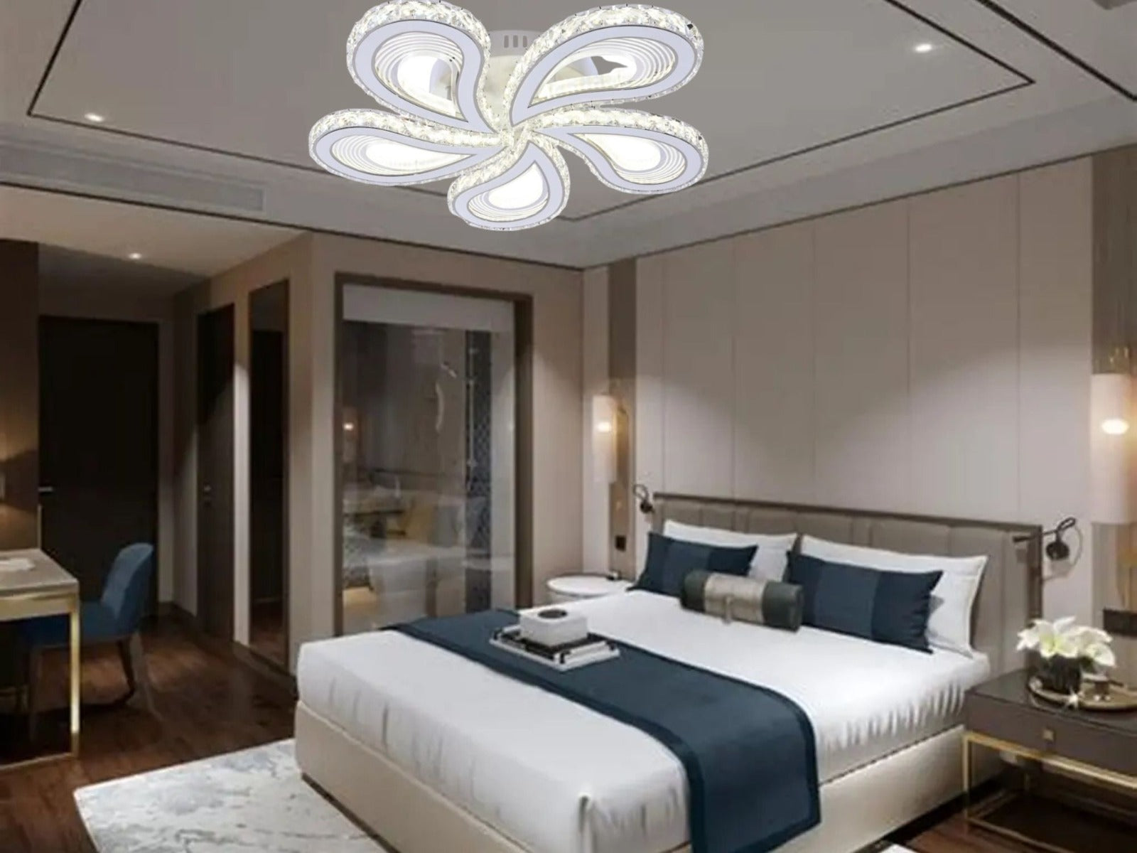 Lustra LED L7513/5 – 150W, 5 Brațe cu Design Elegant si Telecomanda