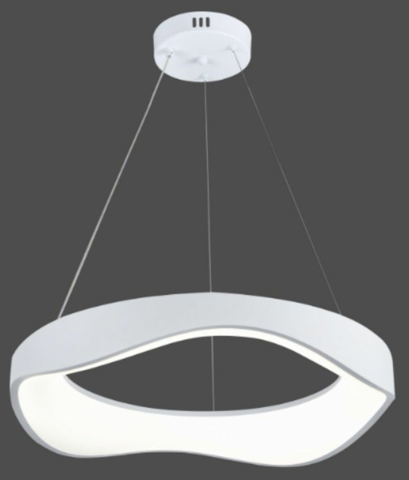 Pendul LED Modern L75196/520WH cu Telecomandă – Alb, Ø52 cm